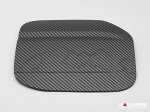 Ford Bronco Fuel Door Cover - Mountain Range Design - Matte Carbon Fiber Finish